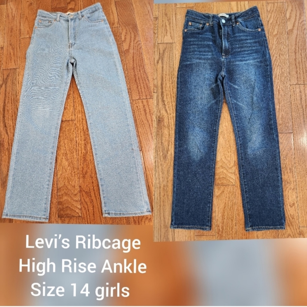 Levi's Girls (youth) High Waist Ribcage Straight Ankle Jeans, size 14